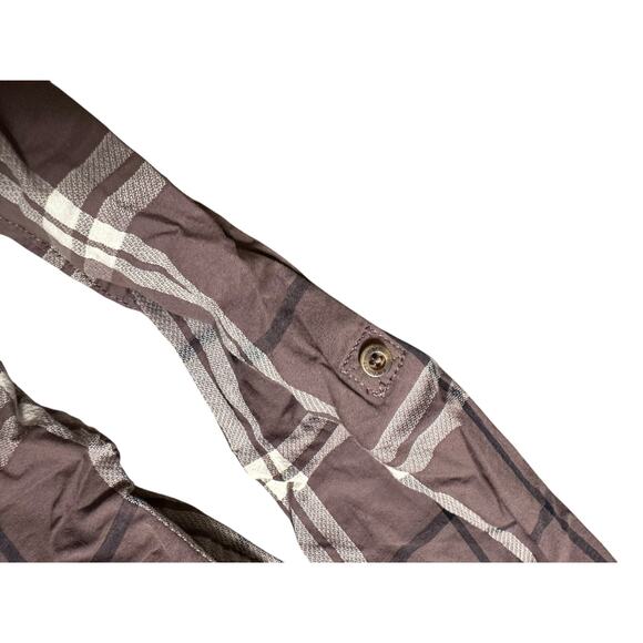 Carhartt Women's Shirt Button Up Roll Tab Sleeve Plaid Mauve Size Medium - Picture 7 of 7